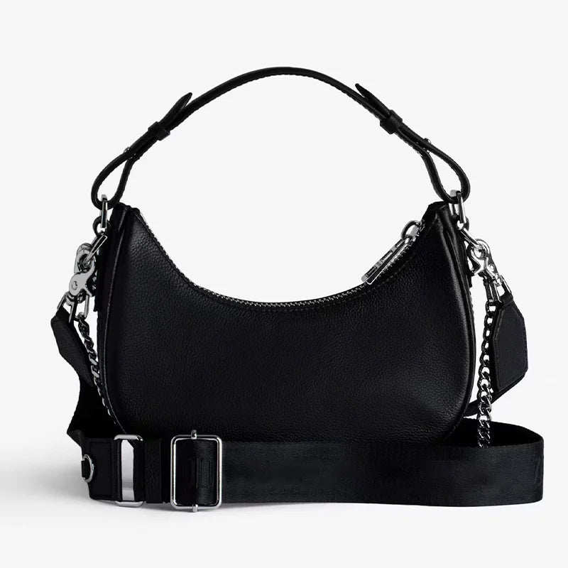 Bolsa Preta com Corrente Prata