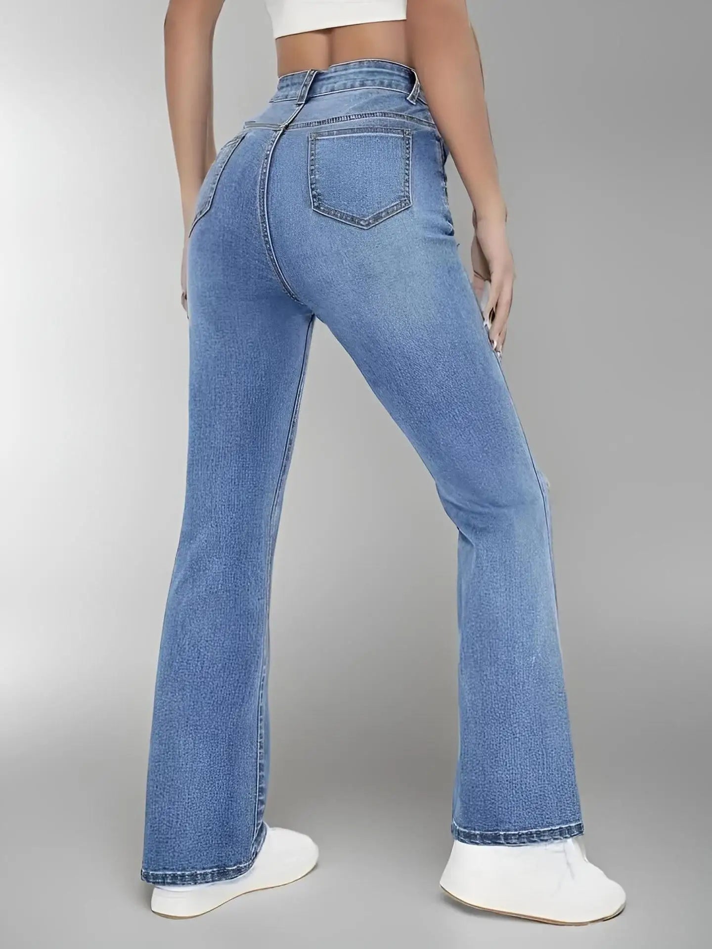 Novo jeans feminino estiloso e casual, versátil