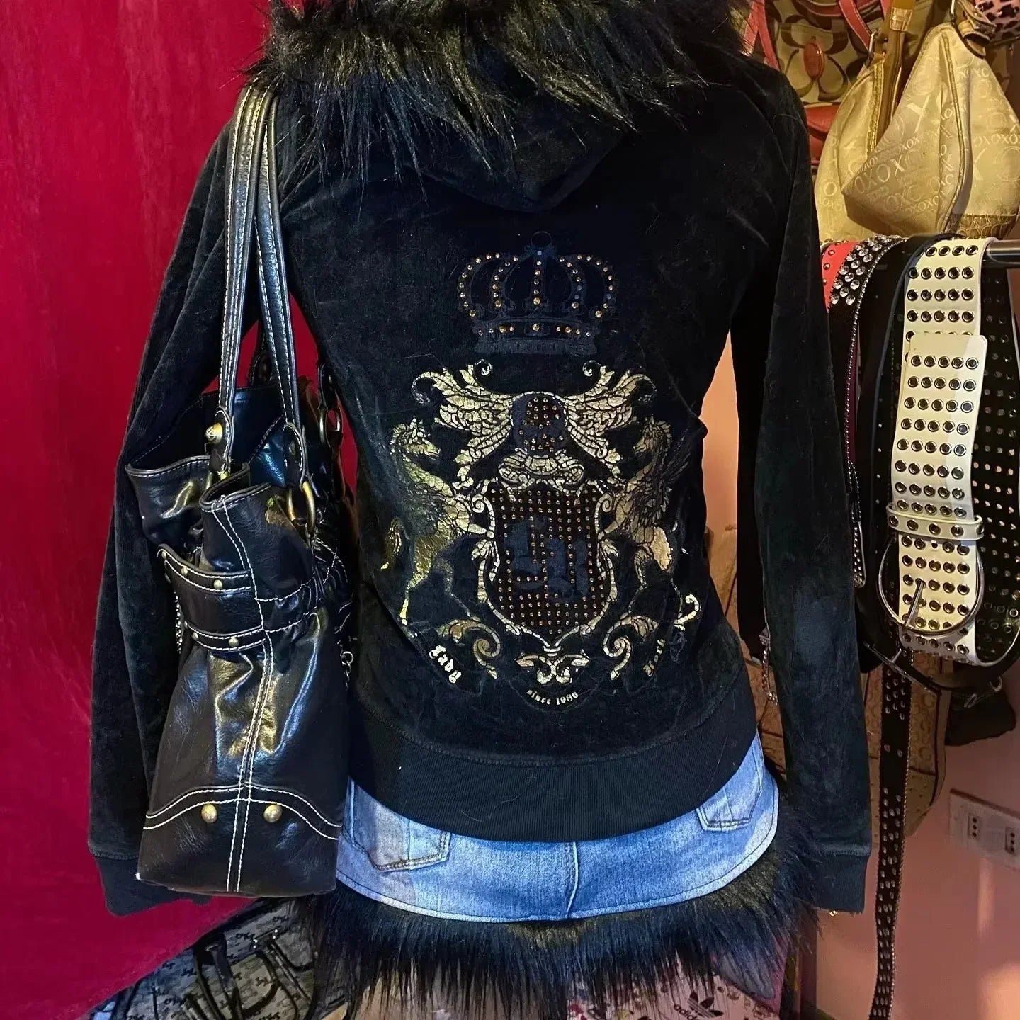 Jaqueta vintage casual com capuz e zíper