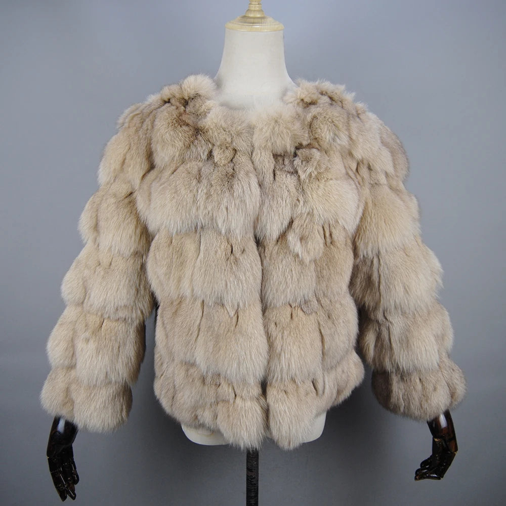 Casaco de pele real 100% natural feminino