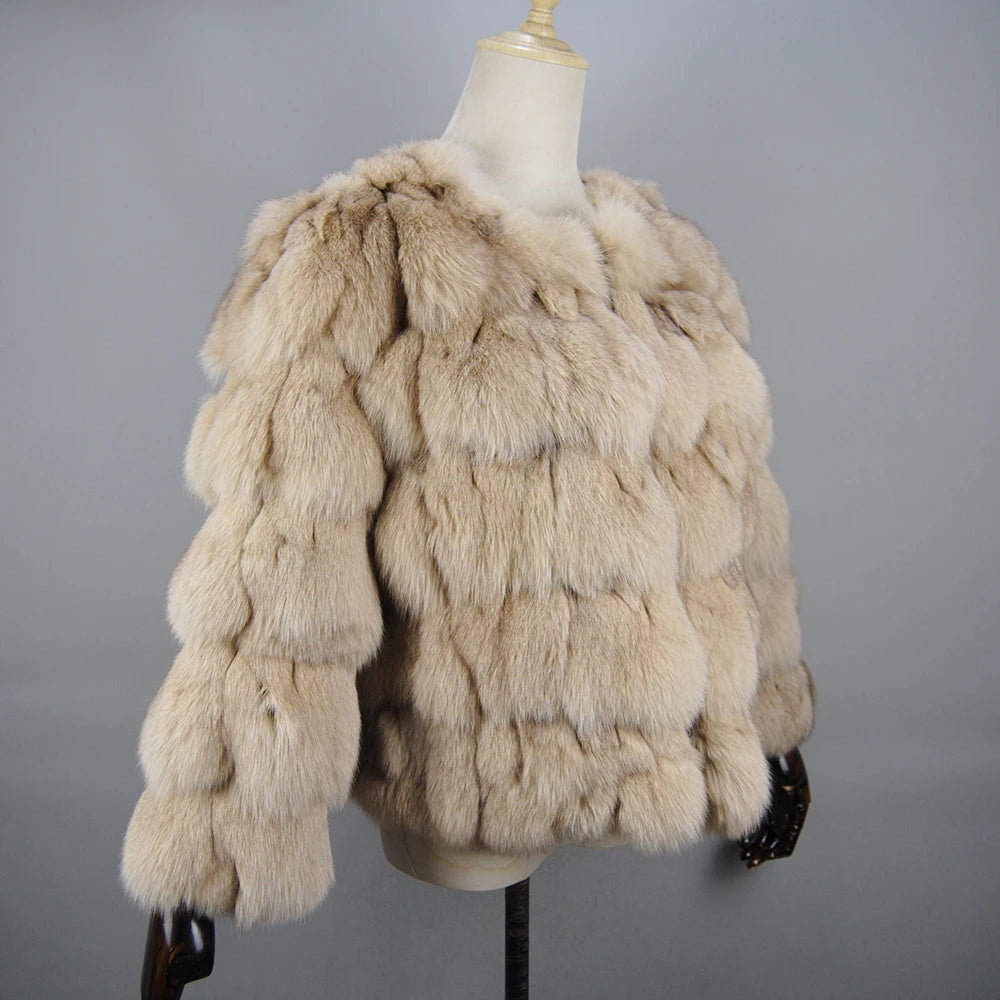 Casaco de pele real 100% natural feminino