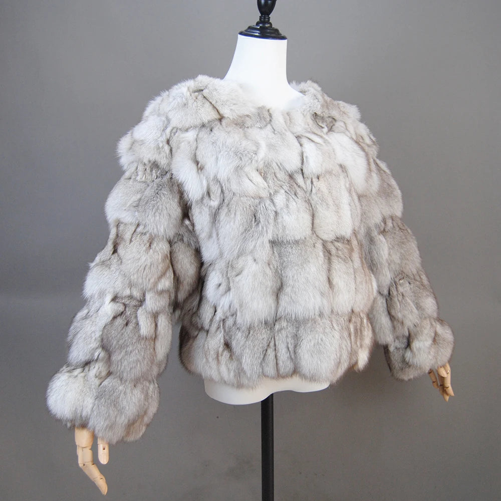 Casaco de pele real 100% natural feminino