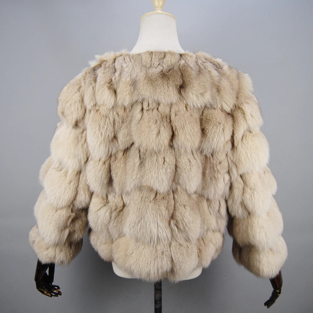 Casaco de pele real 100% natural feminino