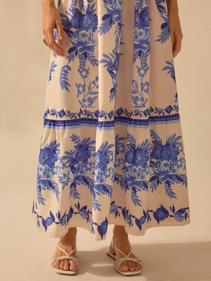 Vestido Azul Floral