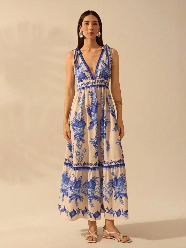 Vestido Azul Floral