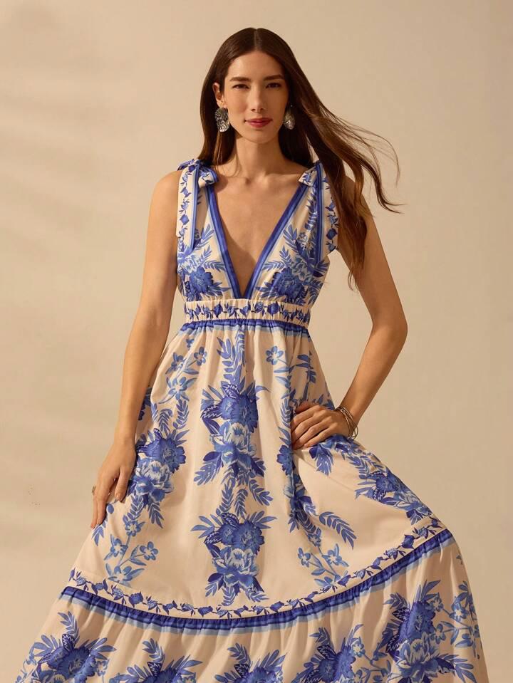 Vestido Azul Floral