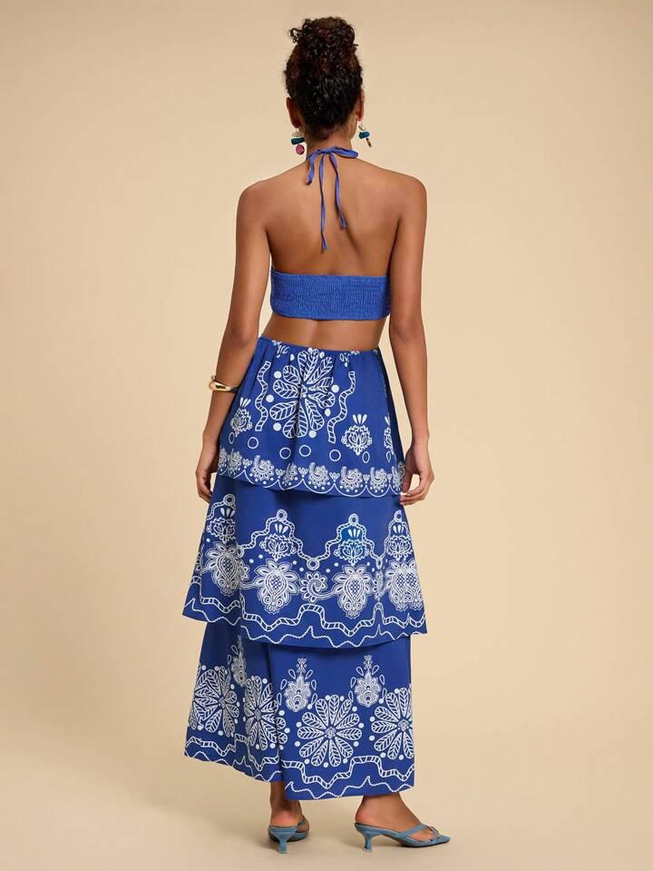 Vestido Azul Floral
