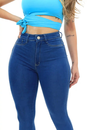 Calça Jeans Feminina Skinny Azul Claro Levanta Bumbum Blogueira Tendência Moda
