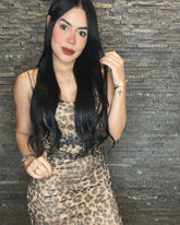 Vestido Justo Estampa Animal