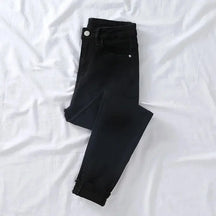 Lavagem leve 4 cores jeans feminino elegante senhora magro ajuste lápis calças novo estilo 2025 moda casual calças de cintura alta