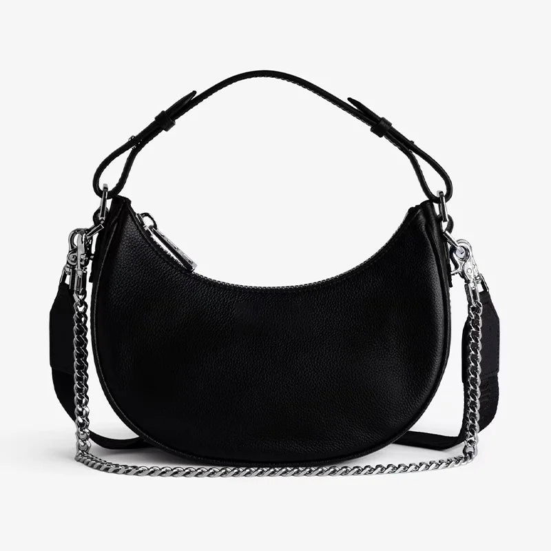 Bolsa Preta com Corrente Prata