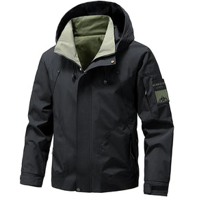 Jaqueta impermeável masculina ao ar livre softshell zip up jaqueta com capuz