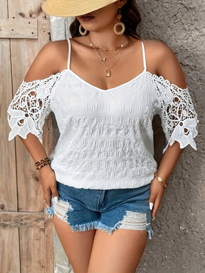Blusas plus size de verão femininas elegantes com ombros de fora