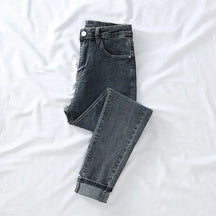 Lavagem leve 4 cores jeans feminino elegante senhora magro ajuste lápis calças novo estilo 2025 moda casual calças de cintura alta