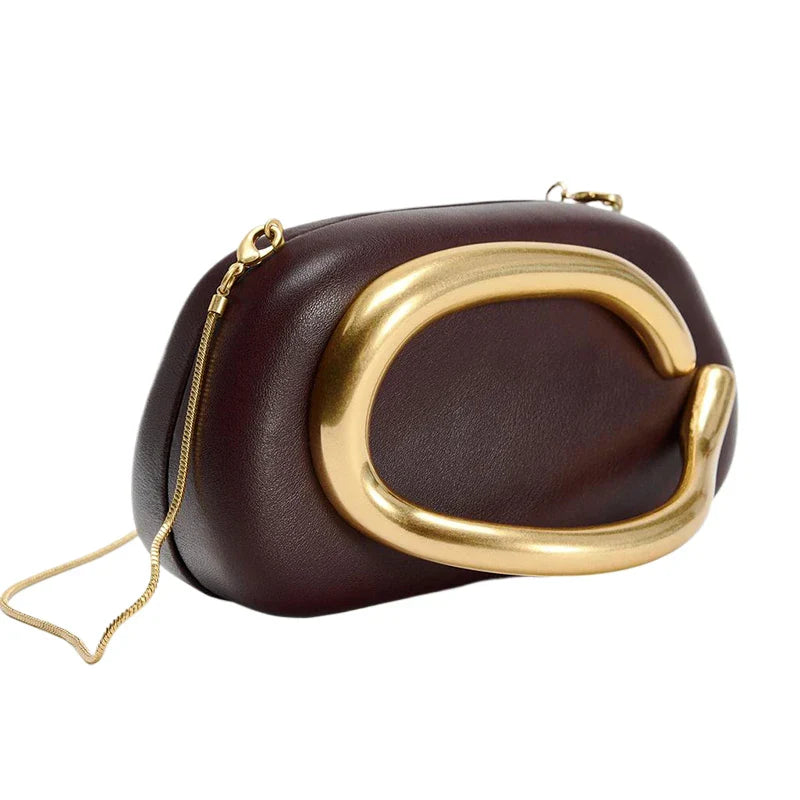 Bolsa de Mão com Fecho Dourado