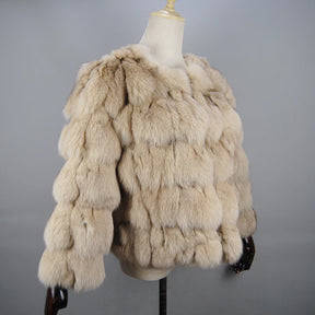 Casaco de pele real 100% natural feminino