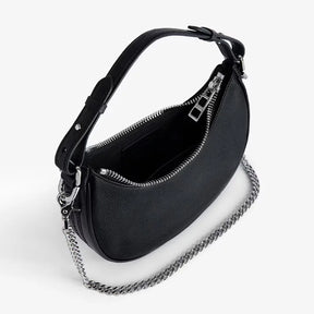 Bolsa Preta com Corrente Prata