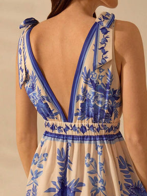 Vestido Azul Floral