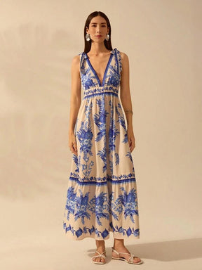 Vestido Azul Floral